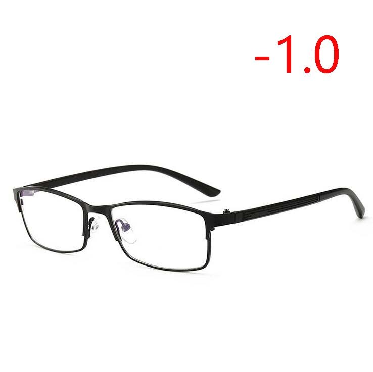 -1.0 -1.25 -1.5 -1.75-4 Anti Blauw Licht Afgewerkt Bijziendheid Bril Mannen TR90 Vierkante recept Bril Korte-Sighte Eyewear: Myopia 100