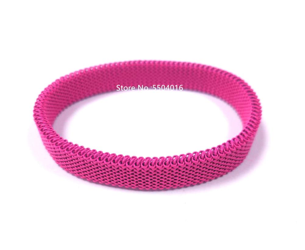 jewelry retro Adjustable Titanium Stainless Steel Women Stretch Mesh Simple style Bracelets: Rose Red