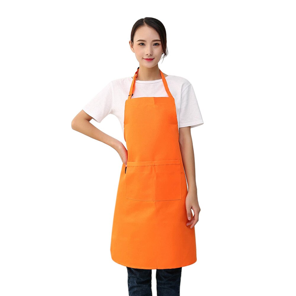 Ajustable cuello colgante raya patchwork restaurante chef trabajo de Cocina Barbacoa familiar delantal de cocina camarero salón de belleza delantal: orange 