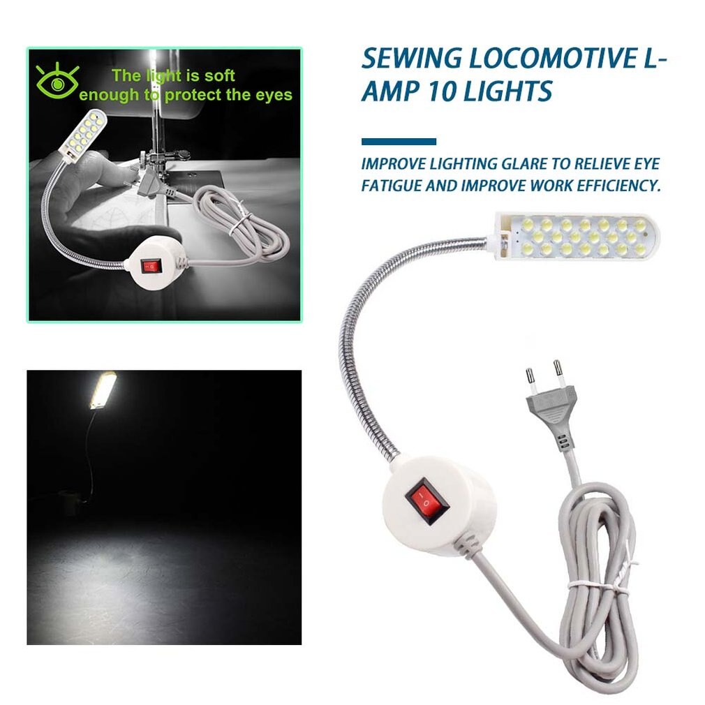 Sewing Machine LED Lamp 20 LEDs Work Lights Energy-Saving Lamps With Magnets Mount Light Luminaire For Sewing Machine