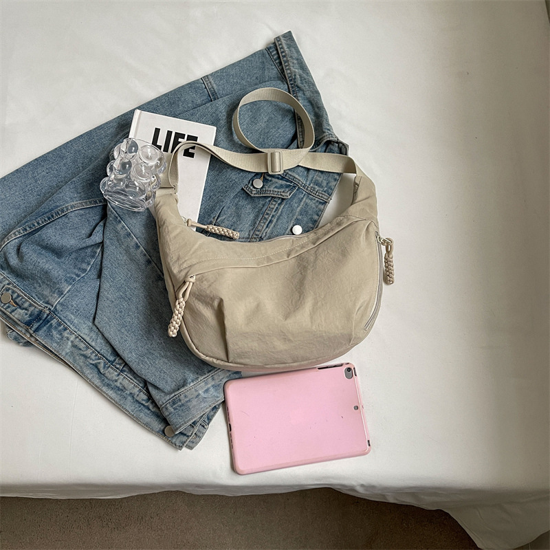 Vrijetijds unisex crossbodytas zomer campus sportstijl schoudertas hobo tas effen kleur grote capaciteit messenger tas