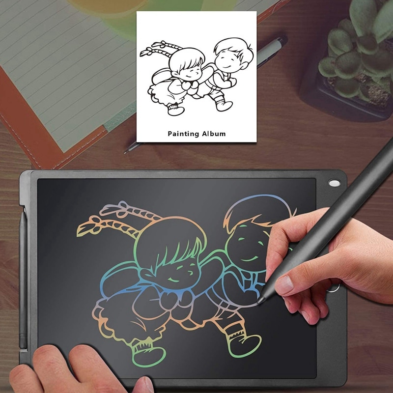 LCD Writing Tablet 12 Inch Colorful Screen Doodle Board Erasable Reusable Drawing Pads Learning Birthday For Kids