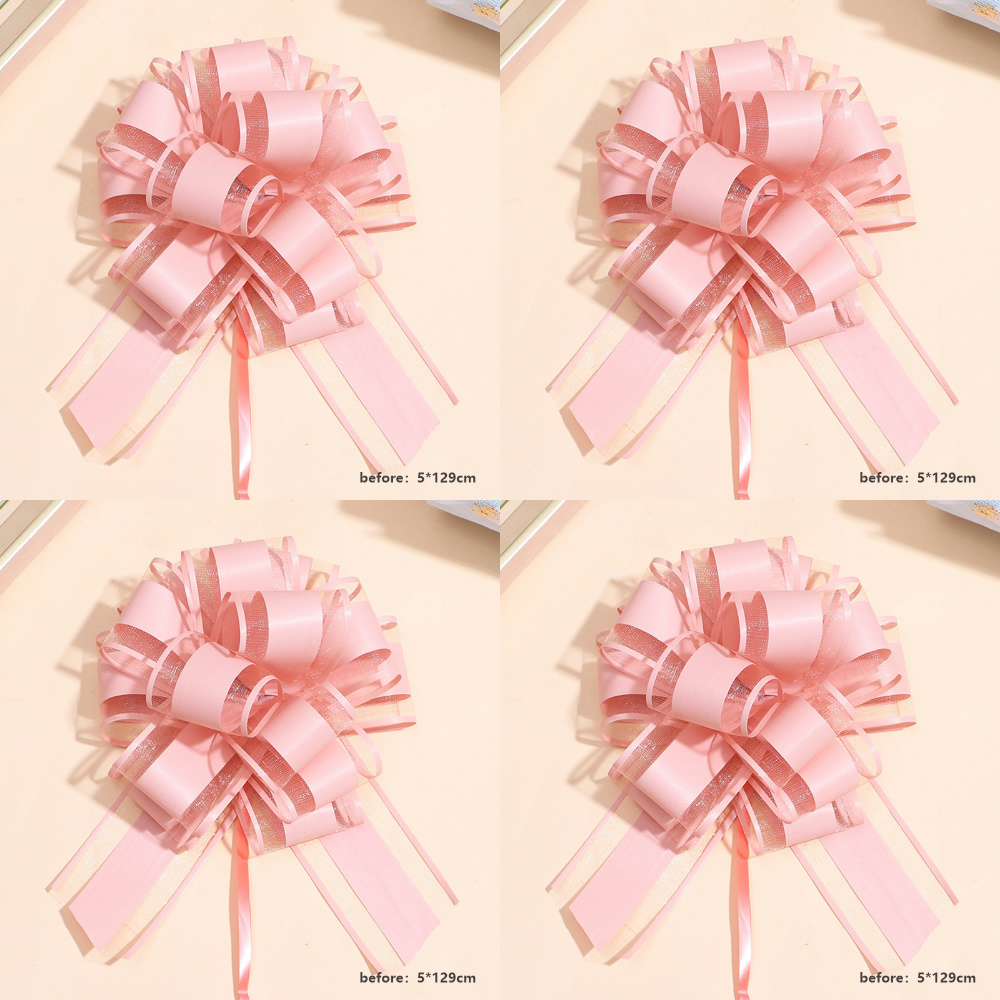 4/10Stck Hochzeit Auto Bogen Bänder Blume Auto Auto Dekor wickeln Verpackung Valentinstag Geburtstag Veranstaltungen Party liefert: Licht Gelb