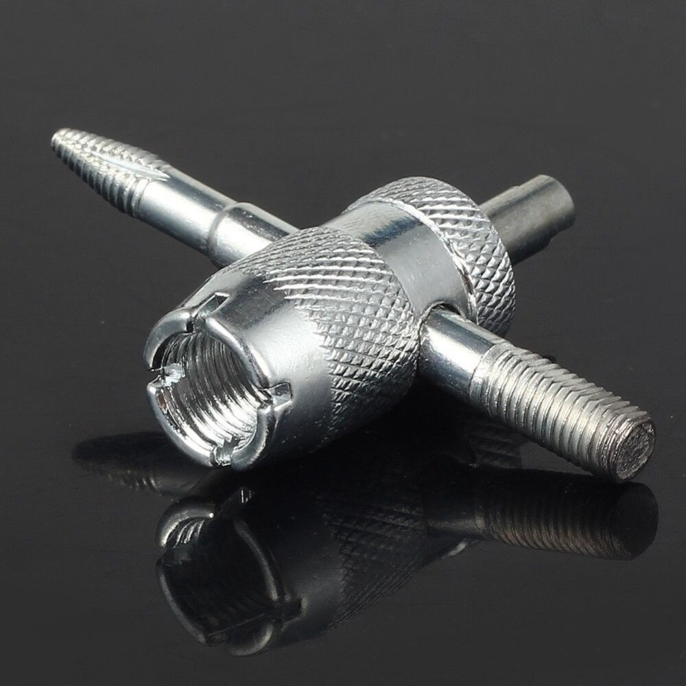 4 Way Tyre Valve Repair Remover Tool Car Bike Tire Accessory + 4 Valve Stem Core