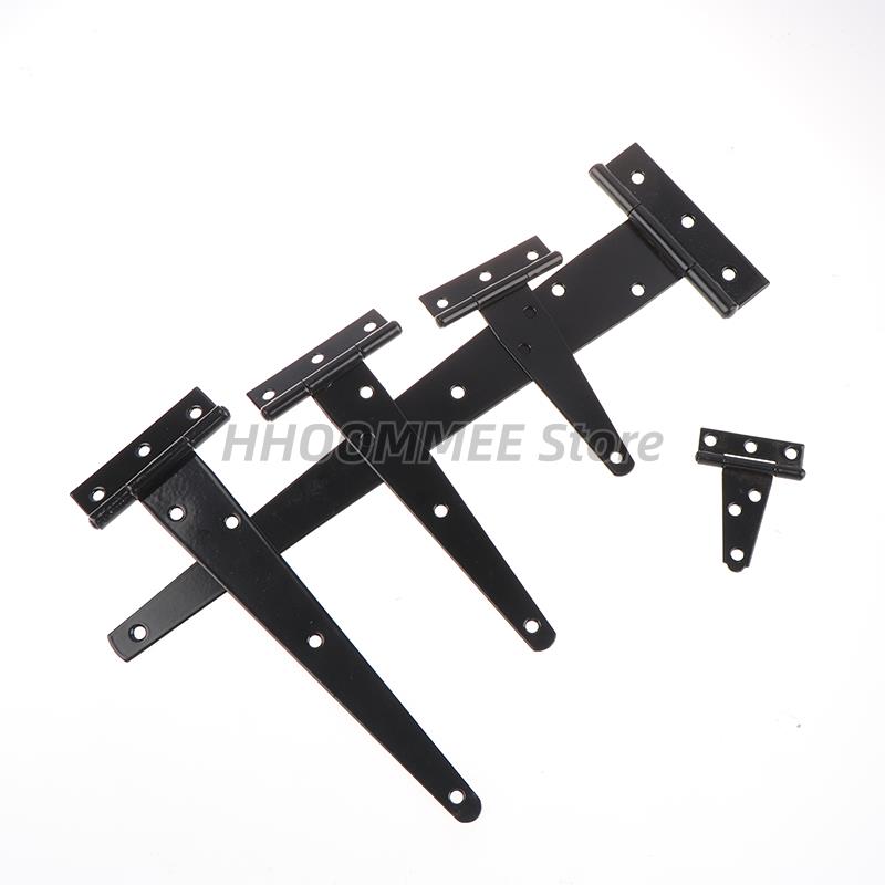 1X Iron Tee Hinge Black T hinges Cabinet Hinge Garden Shed 2-12inch Wooden Door Gate for Light Gates Doors Furniture Hardware