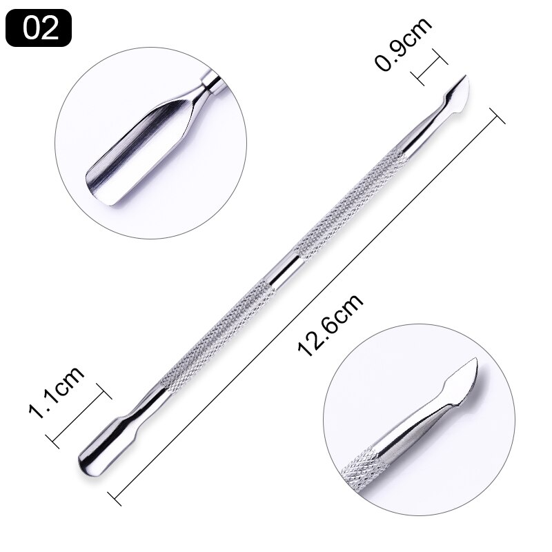 Nail Cuticle Pusher Tweezer Cutter Nipper Clipper Dead Skin Remover Predicure Nail Art Tool Dual-ended Anti-slip Handle: Pattern 20