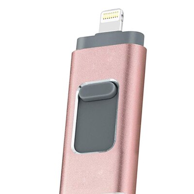 Supersonic 3 in 1 Draagbare Slimme Telefoon iphone USB Flash Disk met 8 Pin/Micro USB Plug/USB 128GB 64GB 32GB Pen Drives: 64GB / Roze