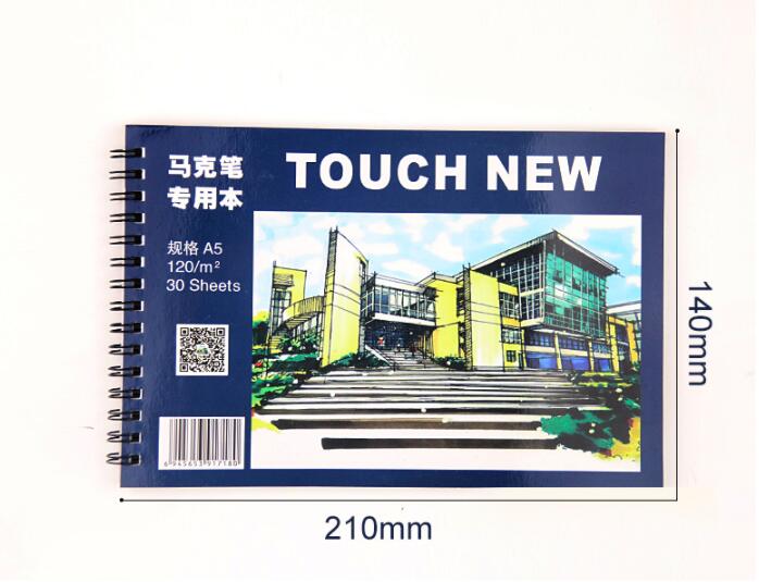 TOUCHNEW 30 Sheets 150gms A5 Marker pad Sketchbook Drawing Notebook White Paper School Stationery Notepad Notitieboek Cuaderno