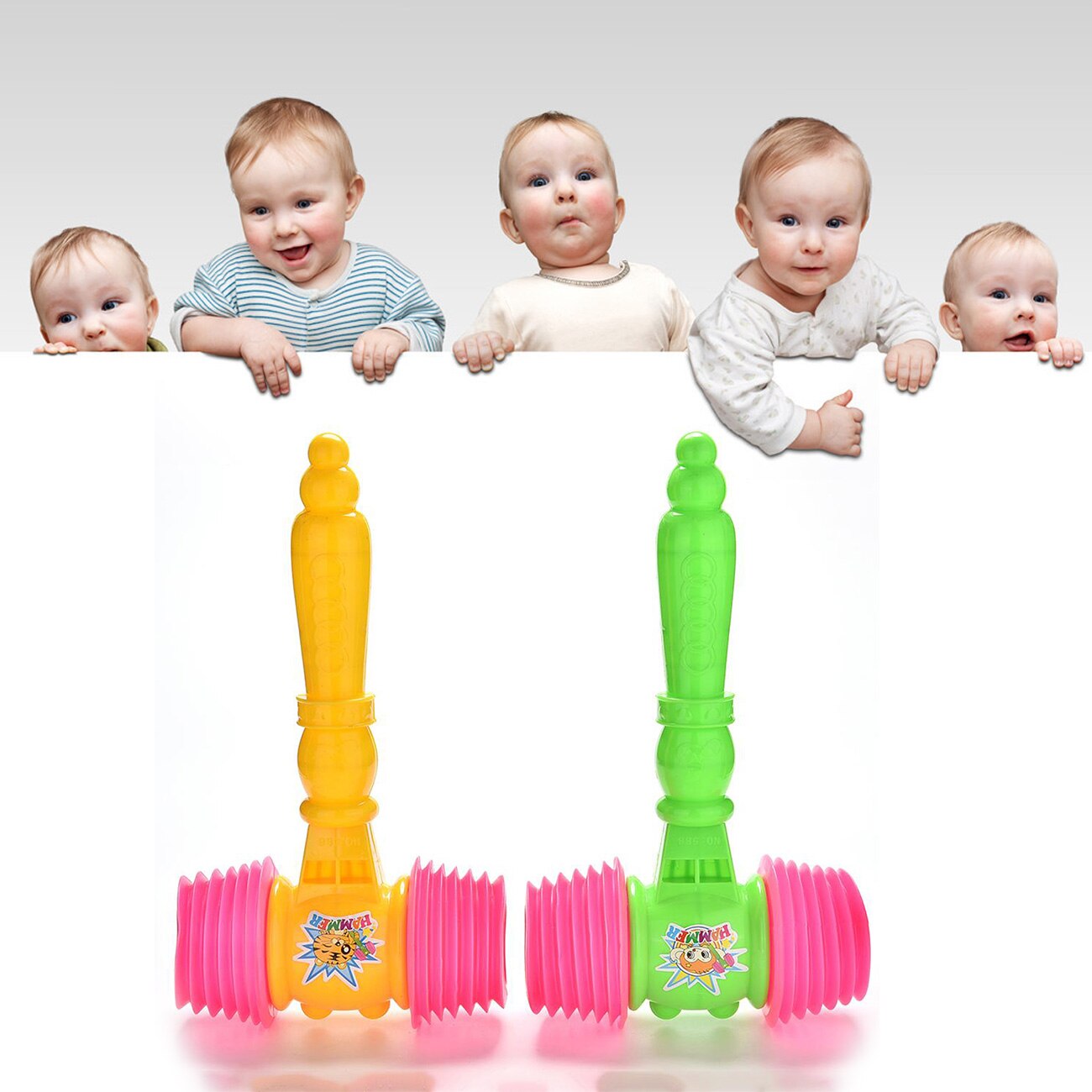 1 Pc niños martillo de juguete de dibujos animados de plástico suave y grande Bb martillo de percusión suena martillo de percusión puede traer sonido juguetes de los niños