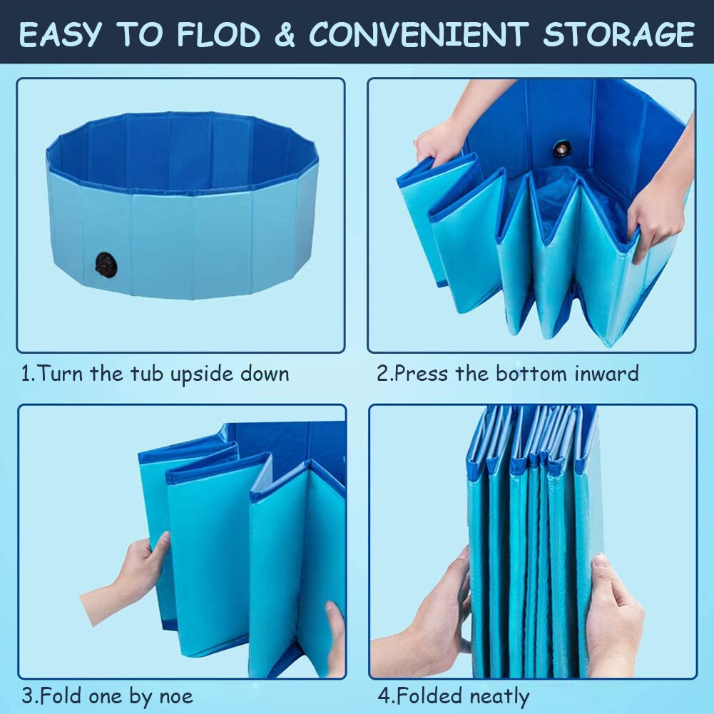 Dog Swimming Pool Foldable Pet Pool Bath Swimming Tub Bathtub Pet Collapsible Bathing Pool for Dogs Cats Kids Bath Bucket Tub