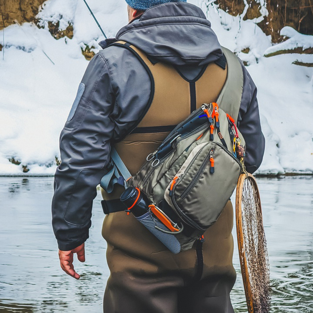 Kylebooker Fly Fishing Sling BackPack Fishing Tackle Storage Chest Pack Shoulder Bag for Fresh or Saltwater Fishing