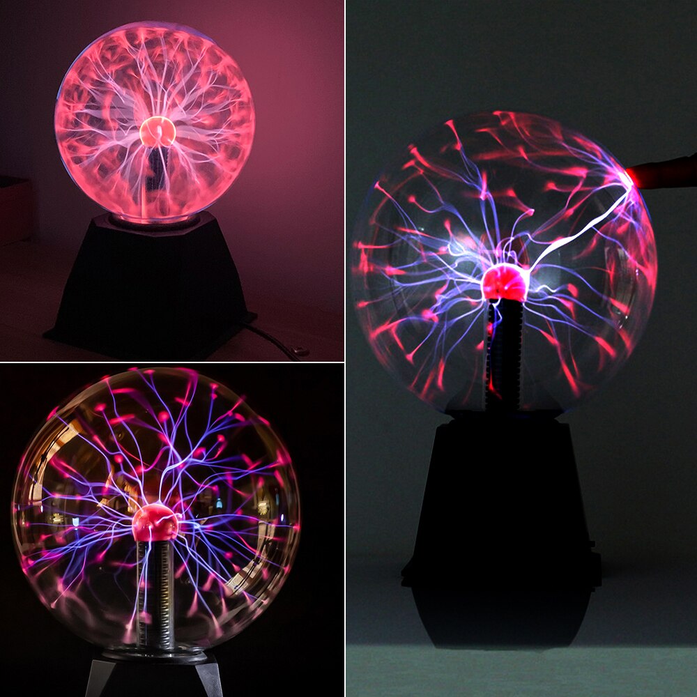 Luz mágica de bola de Plasma de 4/5/6/8 pulgadas, esfera de cristal, luces de mesa, lámpara eléctrica de Plasma de cristal, decoración de