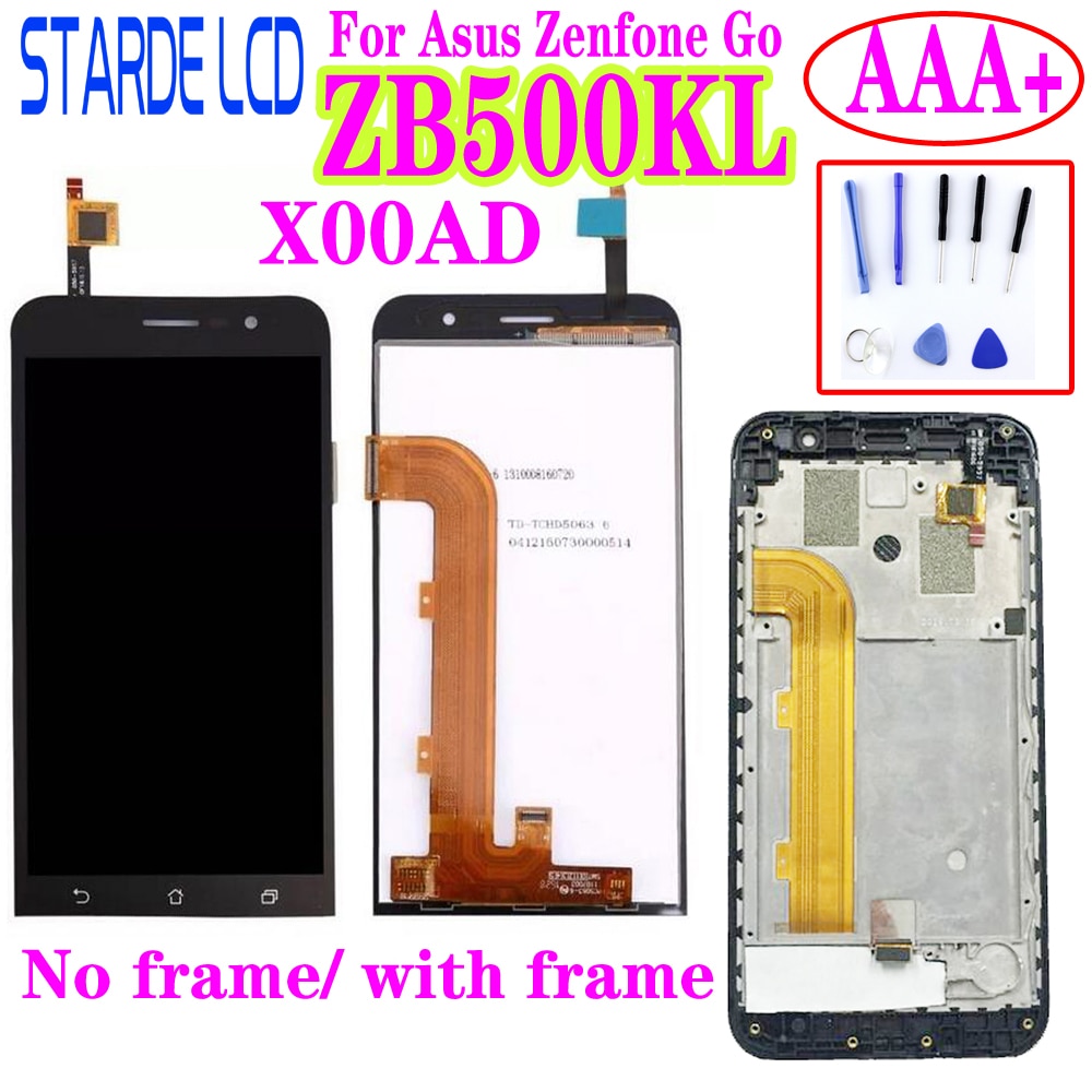 STARDE 5'' LCD for Asus ZenFone Go ZB500KL X00AD LCD Display Touch Screen Digitizer Assembly with Frame and Free Toos