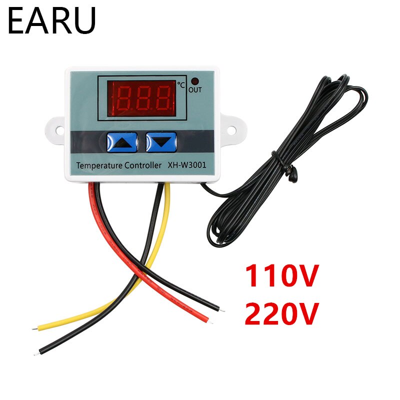 XH-W3001 10A Digital Temperature Controller 12V, 24V, 220V thermal regulator Thermocouple thermostat with LCD display: 110V 220V