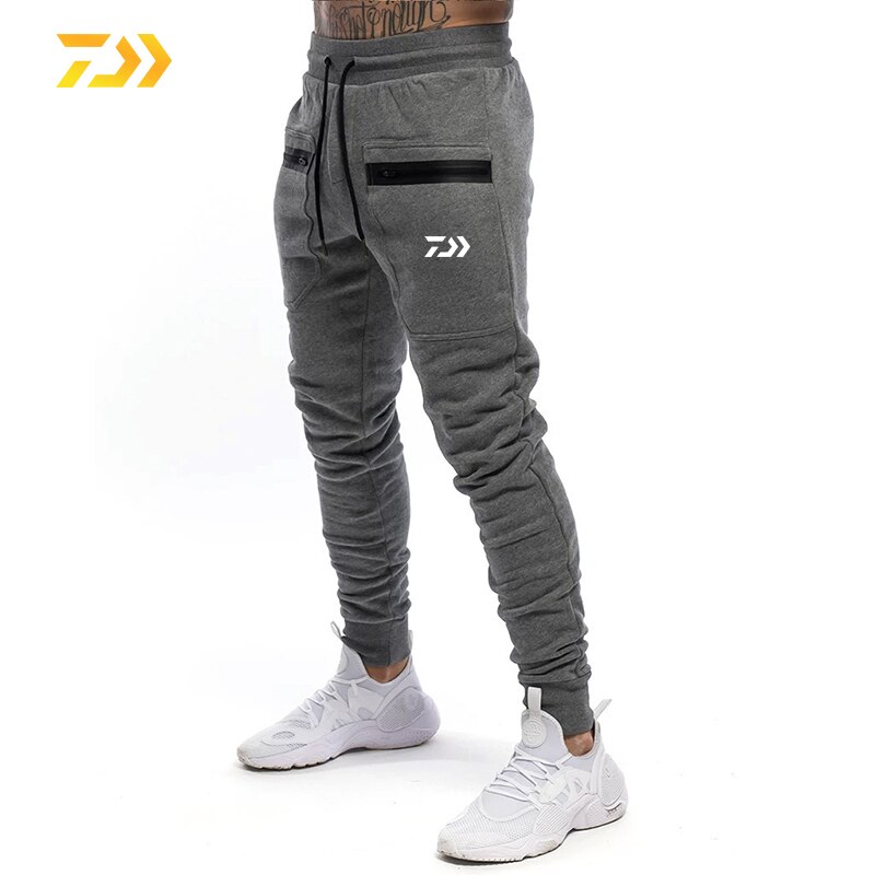 Mannen Herfst Winter Daiwa Joggingbroek Fitness Heren Kleding Broek Sport Vissen Kleding Casual Vissen Broek Broek Mannen: Grijs / S