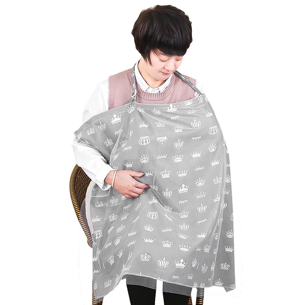 Printed Nursing Cover Double Layer Mesh Fish Net and Cotton Anti-glare Privacy Protection 360° Surround Baby Feeding Accessories