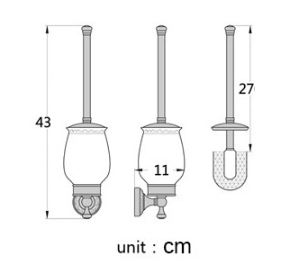 Bathroom Accessories Oil Rubbed Bronze Toilet Brush and Holder, Wall Mounted, Solid Brass / ceramic, Space Saving, Deep Cleaning