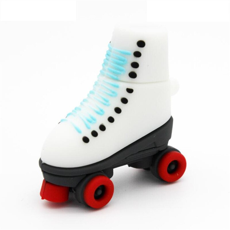 SHANDIAN patines Pen Drive USB pendrives genuino 4GB 16GB 32GB 64GB patines de rodillos zapatos USB flash disco memoria stick: 64 GB / Red
