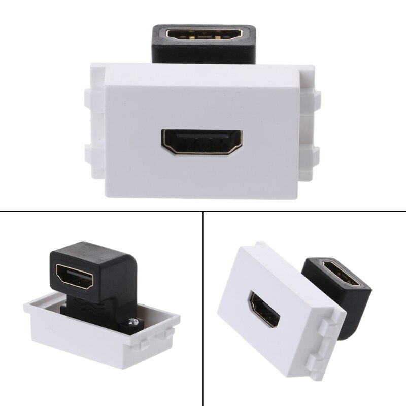 90 HDMI Female to Female Connector with Angle Side HDMI Wall Plate