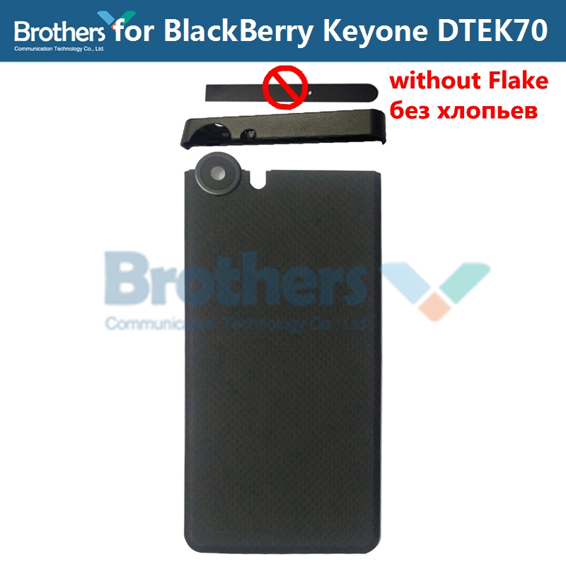 For BlackBerry KEYone DTEK70 DTEK 70 Back Cover Battery Door Housing Flake Top UP Bottom Cover BackCover Phone Replacement: Top and Back Black