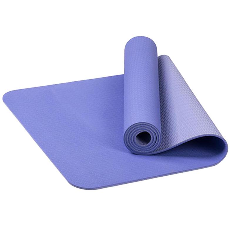 1830*600*6mm tpe luistamaton joogamatto mauton pilates-kuntosali liikuntatyynyt aloittelijalle rullattava kevyt joogamatto: Taro violetti