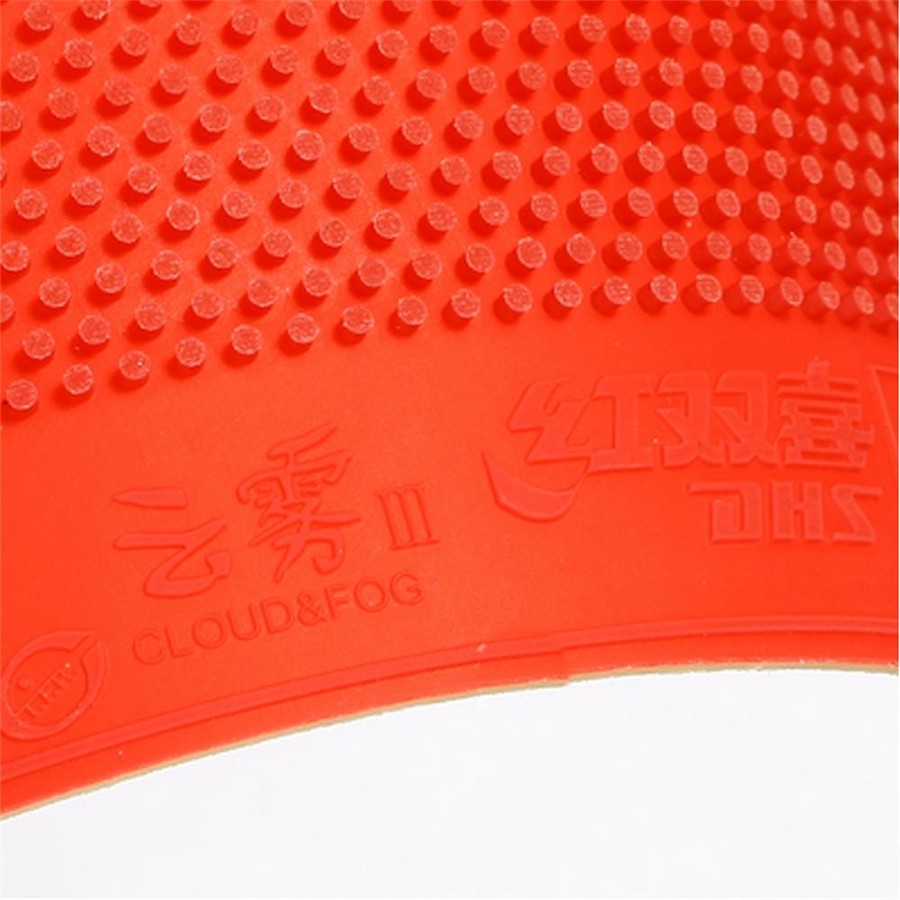 Dhs Cloud & Fog Iii/3 Lange Pips-Out Tafeltennis/Ping Pong Rubber Met Spons (pingpong) rubber: red 1.0mm sponge