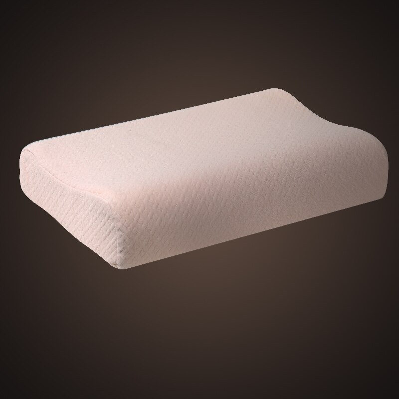 Thailand naturlig latex seng cervikal ortopædisk pude 60 x 40 x 12 x 10cm sove sengetøj bølgekurve formet hukommelse skum puder: Brun