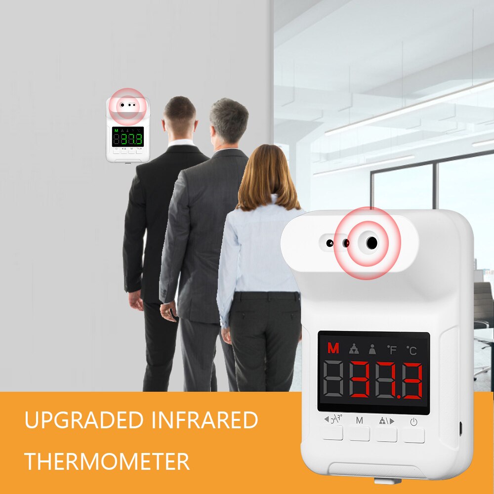 Non-Contact Digital Thermometer Wall-Mounted Infrared Forehead Thermometer Fever Alarm for Factories, Shops School Office