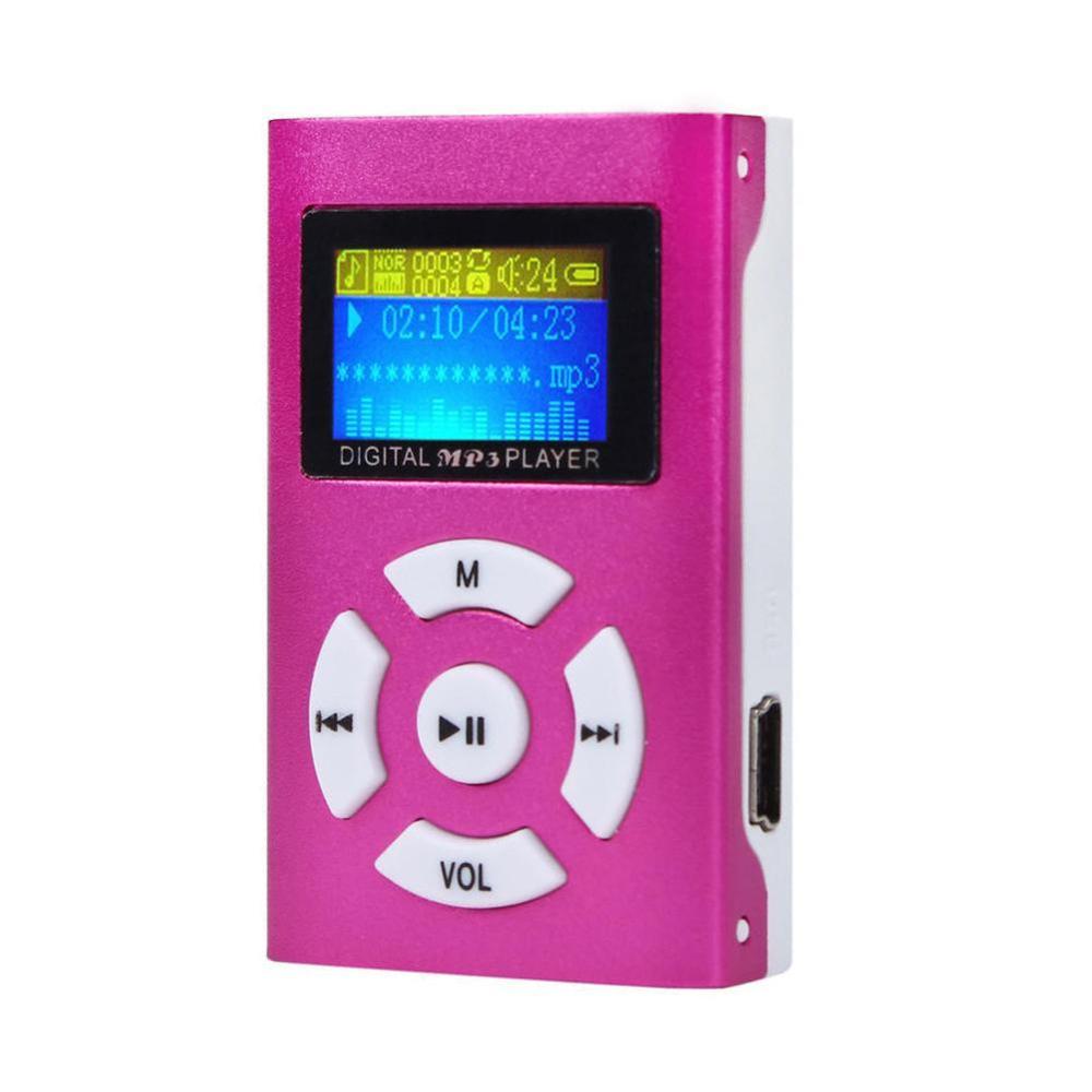 Mini reproductor de música MP3 USB Hifi, pantalla LCD, compatible con tarjeta Micro SD TF de 32GB, deportivo, a la , estilo, , 1 Uds.: Pink