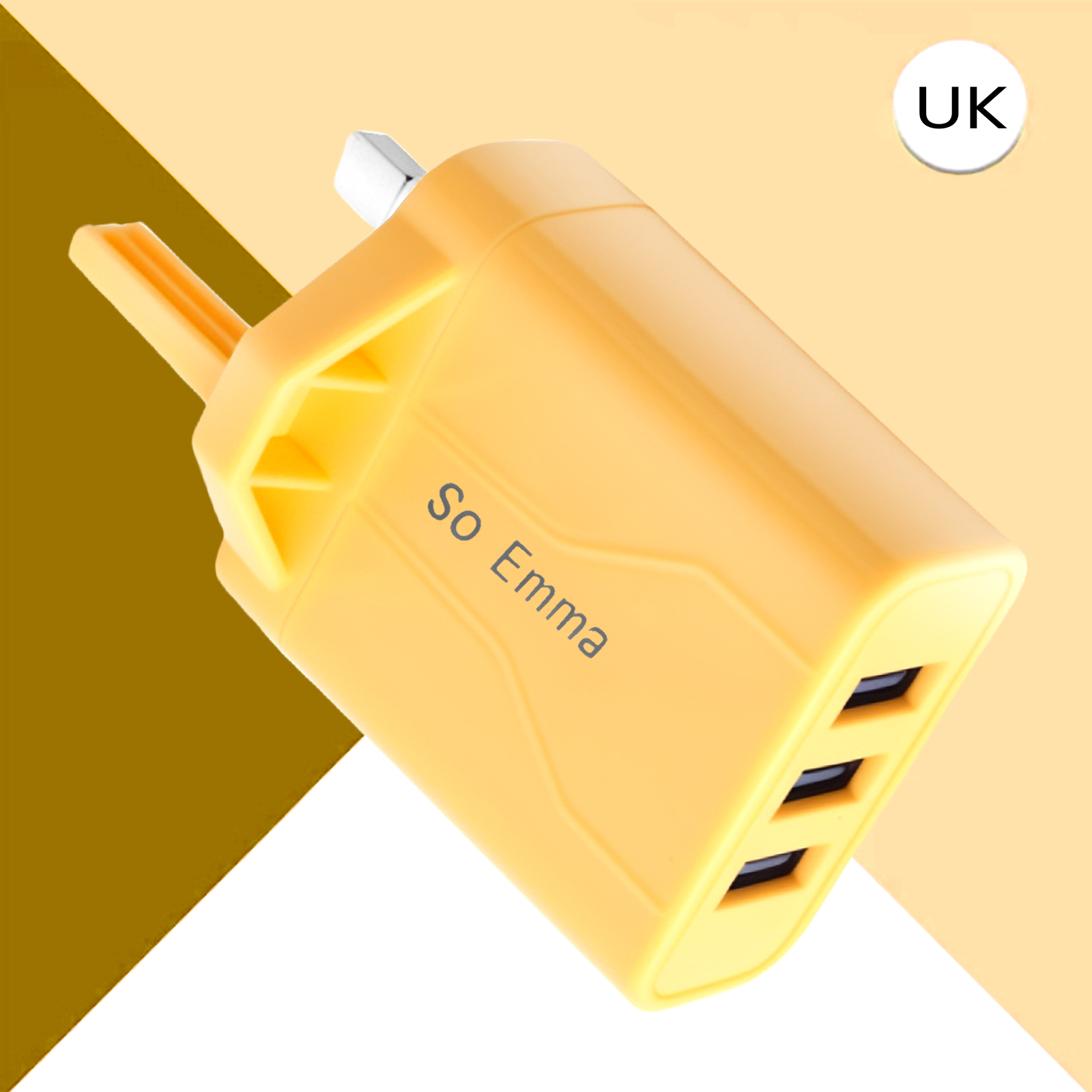 3-poorts USB-oplader Wandoplader, Multi USB-voedingsadapter voor iPhone, Android-telefoons, mobiele telefoons, camera's en MP3, UK-stekker: CH