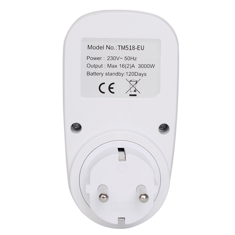 Spina di UE Presa Elettrica Presa con Presa Timer Digitale Timer Spina 220V di Controllo del tempo di 7 Giorni Programmabile Timer Interruttore conto alla rovescia
