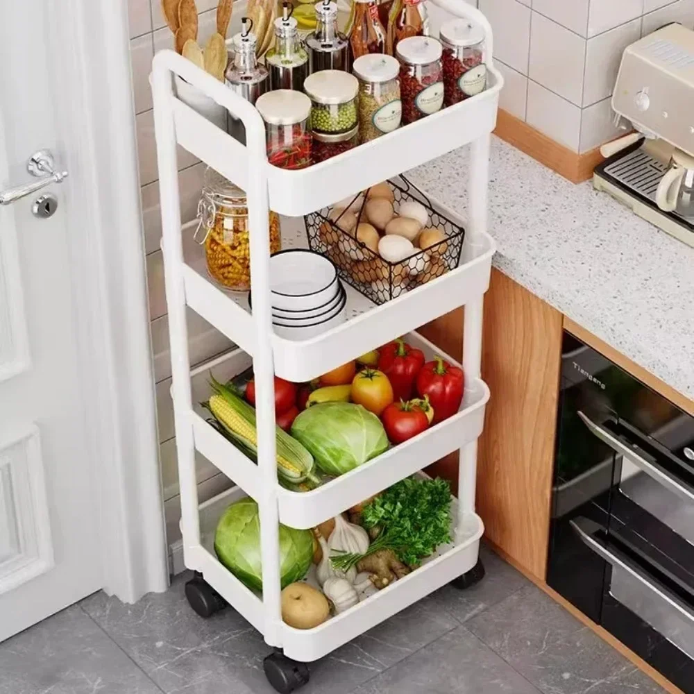 Trolley Mobile Kitchen Trolley Organizer With Wheels Gap Mobile Bookshelf Trolley Household Snacks StorageRack，Bookshelf Storage