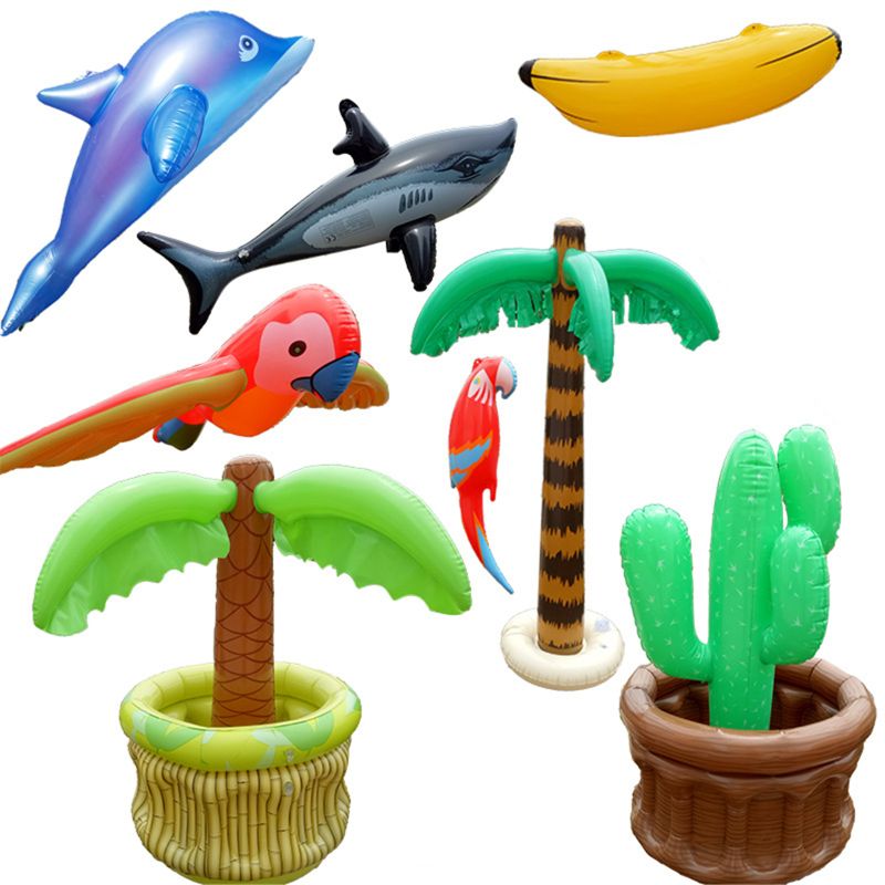 Inflatable Coconut Tree Ice Bucket Bird Shark Inflatable Toy Beach Swimming Pool