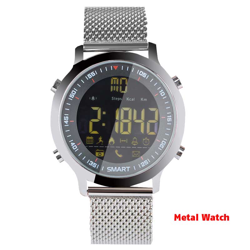 EX18 Sport Smart Horloge IP68 Waterdichte 5ATM Passometer Xwatch Zwemmen Smartwatch Bluetooth Horloge voor Smartphone: Silver