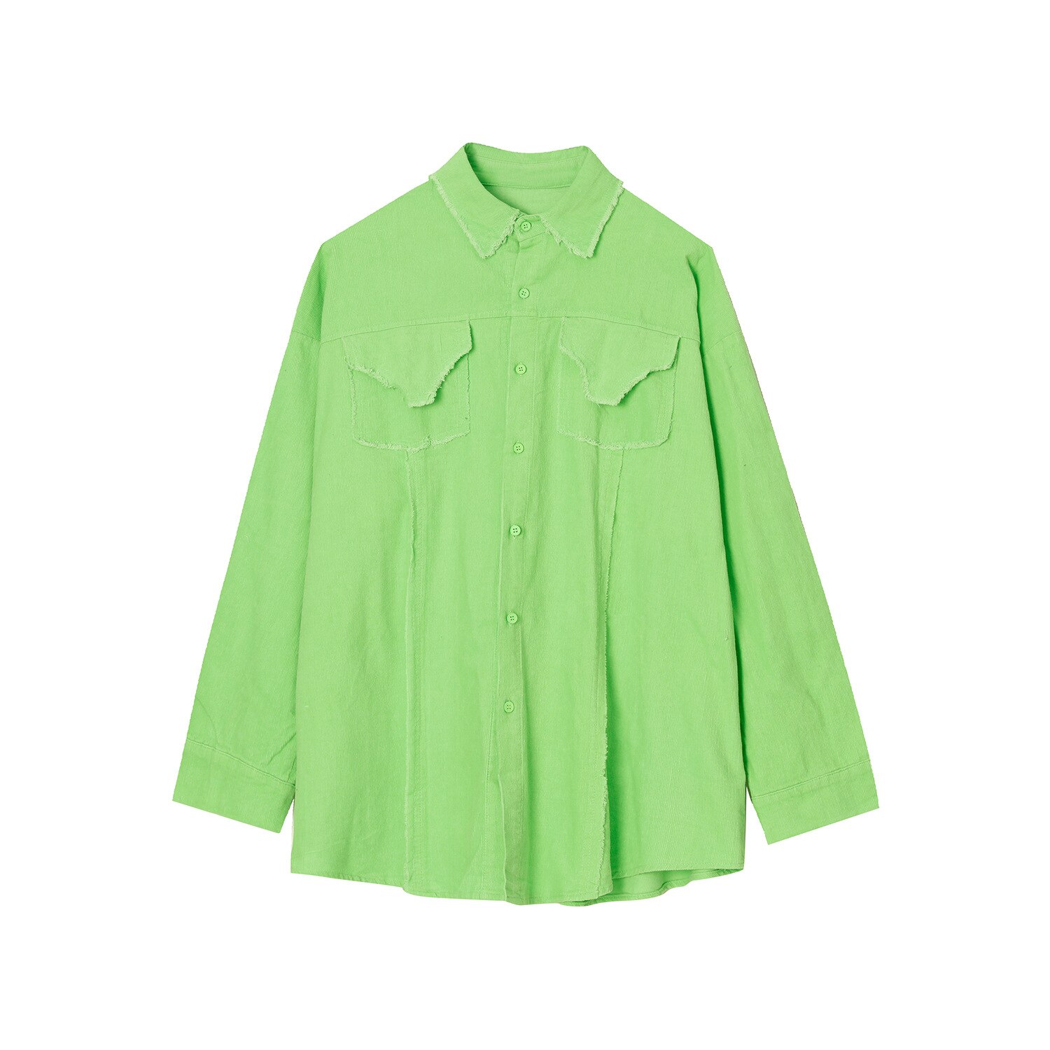 Menn kordfløyel ødelagt vintage stil bokstavtrykk langermet uformell løs skjorte mannlige kvinner par streetwear hip hop dress skjorter