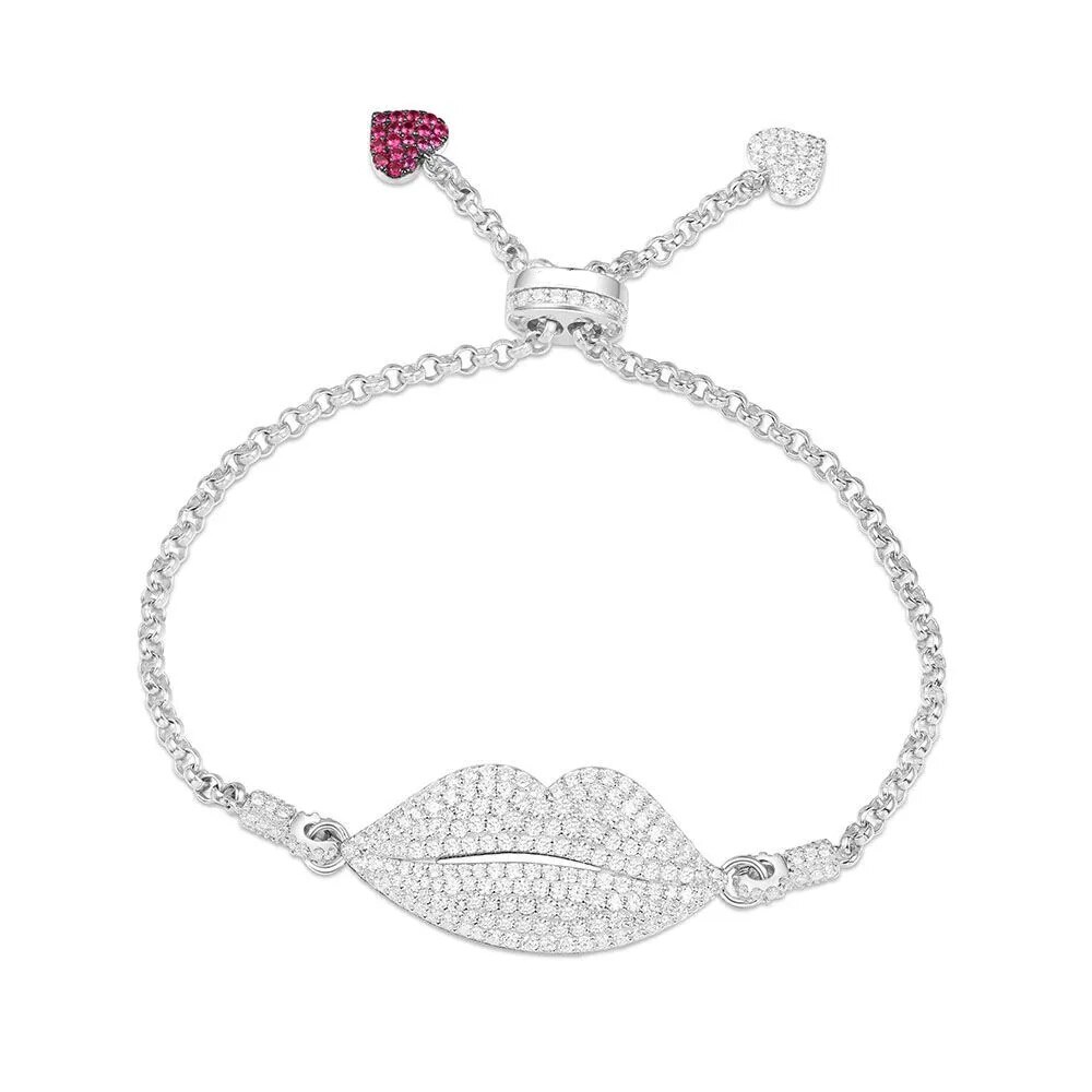 Kakany Original 1: 1 Romantische Herz Lippe bilden Glänzend Zirkon Ohrringe Monaco Frauen Glanz Schmuck: 3
