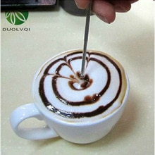 Duolvqi kaffekunstnåle i rustfrit stål udskåret stok kaffekransnål gør-det-selv kaffedekorationsværktøj praktisk kaffegrej