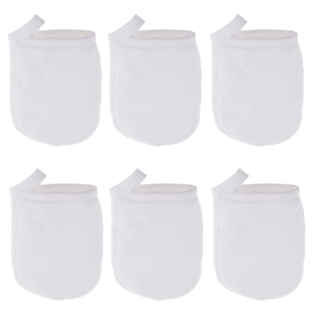 Guantes limpiadores faciales de microfibra para hombre y mujer, almohadillas de tela reutilizables, guante eliminador de maquillaje, herramienta Unisex, 6 uds.