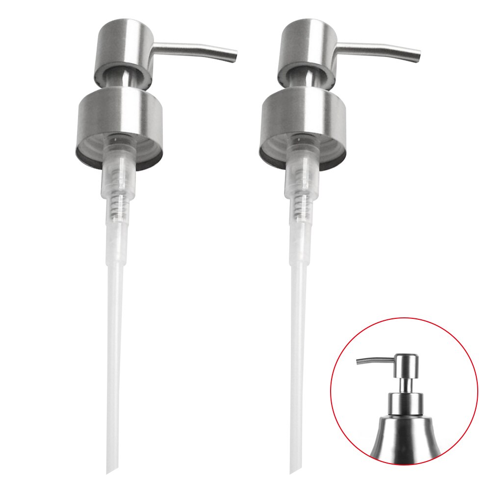 2pcs Liquid Soap Dispenser Home Office Replacement Pump Press Universal Tools Modern Stainless Steel