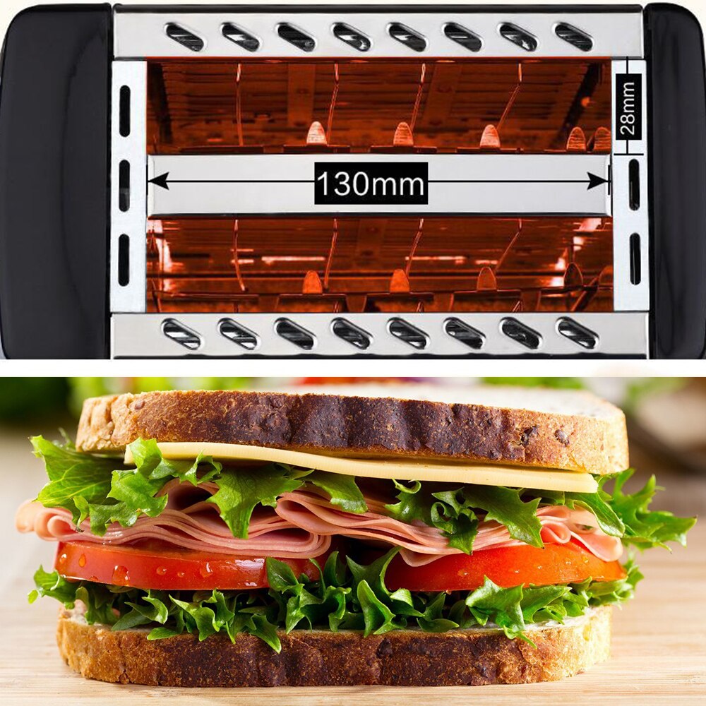 Household Automatic Bread Toaster Baking Breakfast Machine Stainless Steel 2 Slices Slots Bread Maker Kitchen Toasters Machine