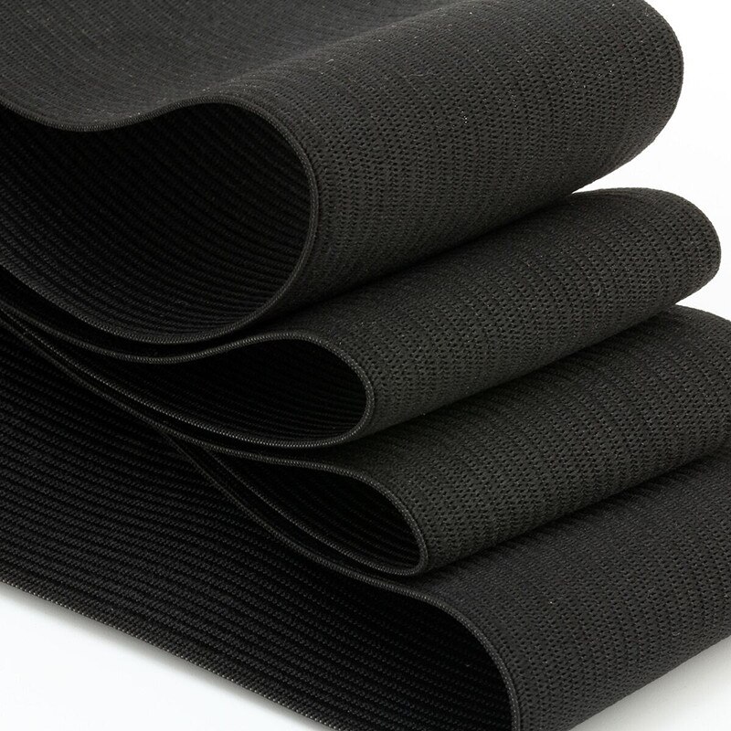 1M Elastic Bands 4cm Wide Grain Trousers Elastic Ribbon Waistband Colorful Stripe Rubber Band 40mm Webbing Bags Sewing Cloth: Pure Black