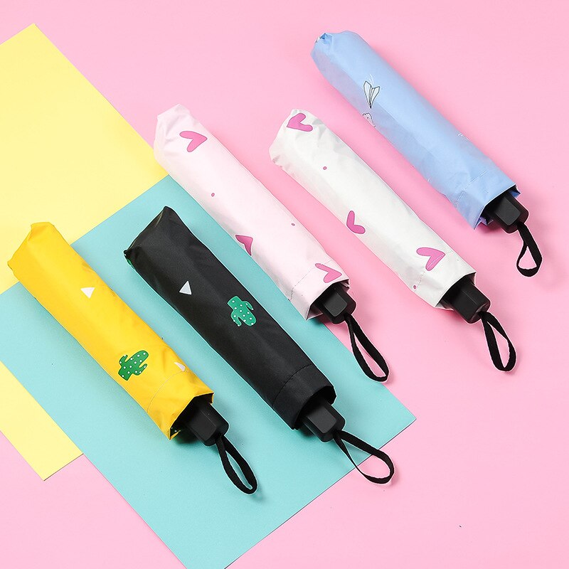 Ins umbrellas, women, sunny rain,two small fresh goddess folding umbrellas,man's sunscreen,ultraviolet sun umbrella,sun umbrella