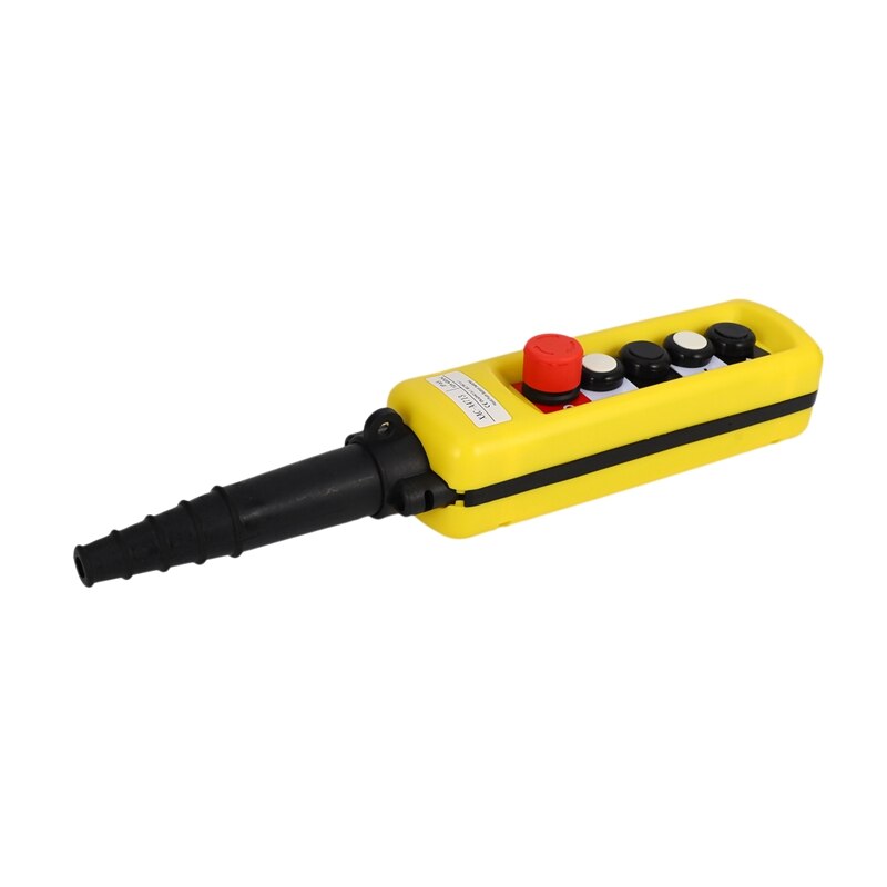 XAC-A4713 Electric Hoist Lifting Button Control Switch, 4 Button Single Speed with Emergency Stop