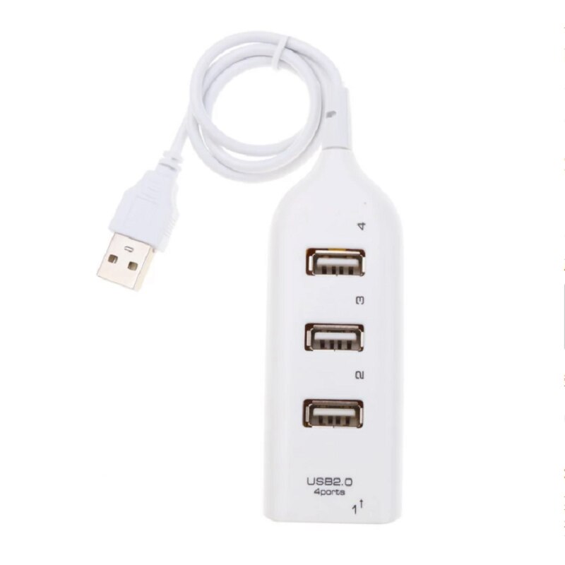 USB Hub 2.0 Multi USB Port High Speed Hab With On/Off Independent Switch USB Splitter 4 / 7 Port Expander Multiple Power Adapt: white 4 ports