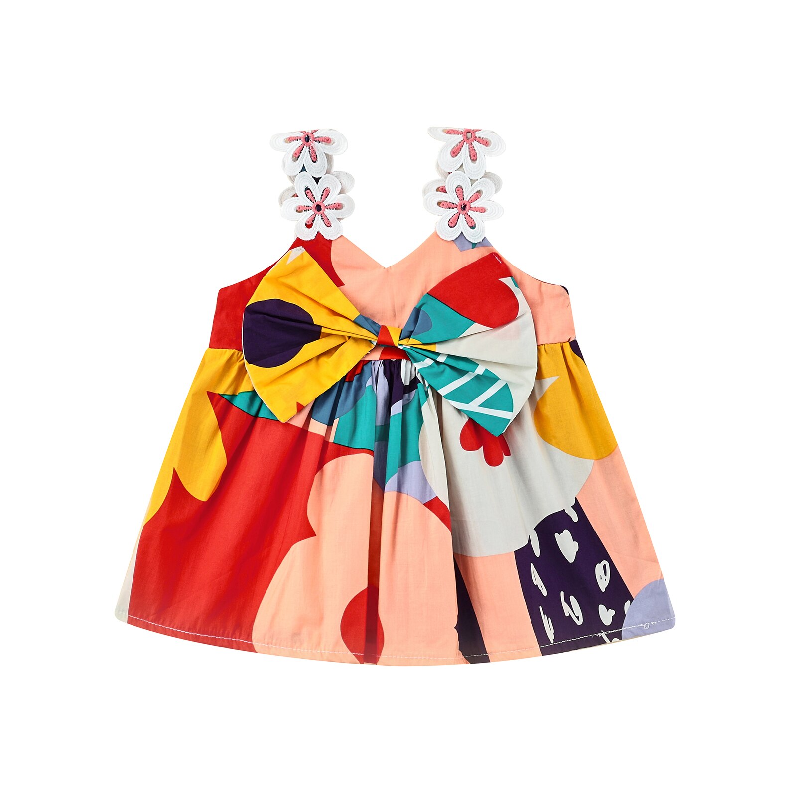 Vêtements d'été pour bébés filles, jolie robe de plage en coton imprimé Floral, sans manches, à bretelles, tenue de princesse: Rouge / 12M
