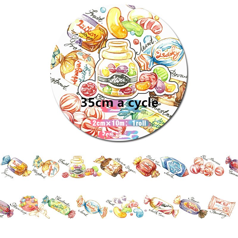 10M Lange Heerlijke Snoep Decoratie Washi Tape Diy Planner Dagboek Scrapbooking Masking Tape Escolar
