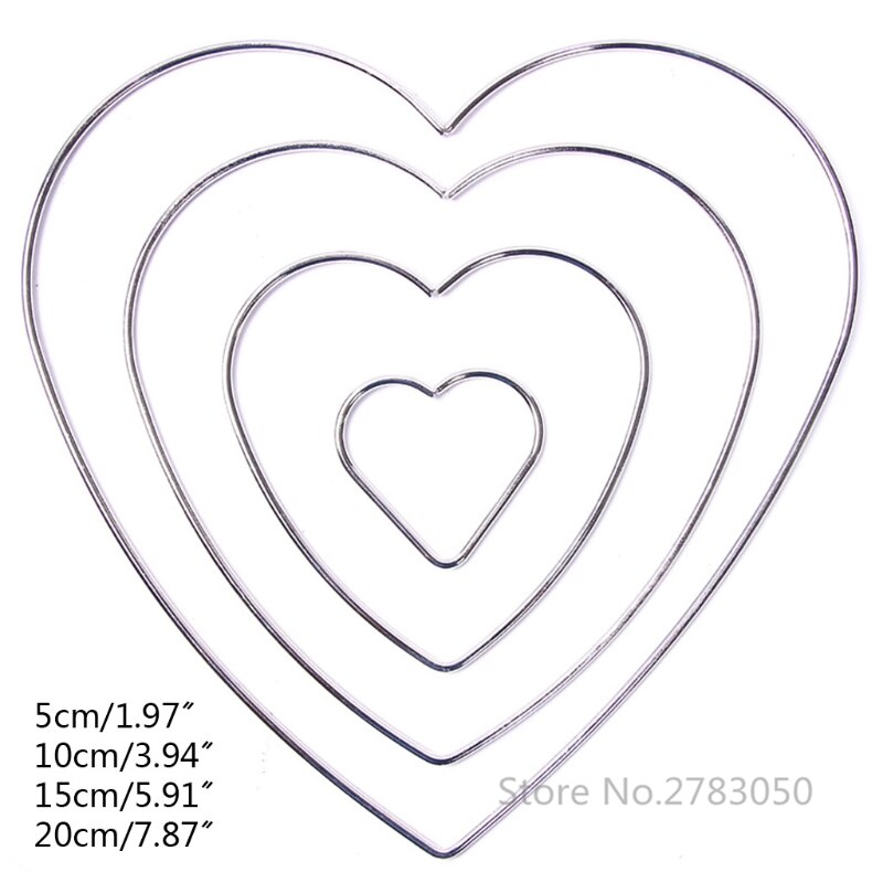 1Pc Love Heart Shape Dream Catcher Rings Metal Craft Hoops for Dreamcatchers Wreaths Macrame Project DIY Accessories 5-20cm
