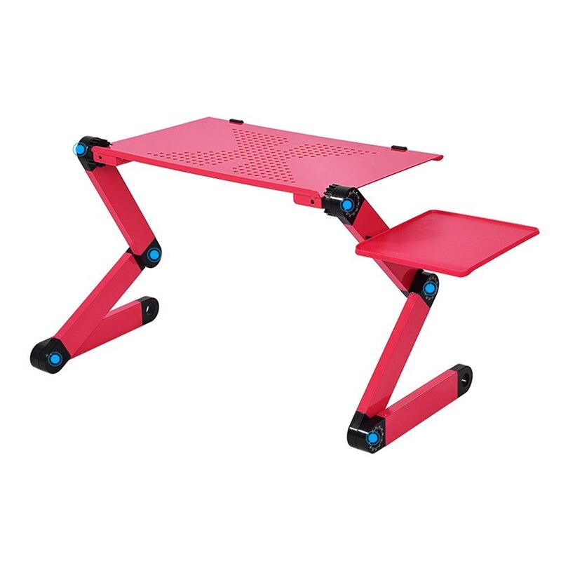 Aluminum Laptop Folding Table Computer Desk Stand Lazy Stand 360 Degree Rotating Multifunctional Portable Table-Red: Default Title