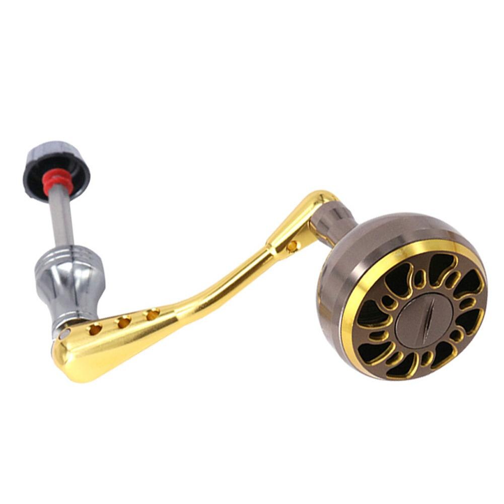 DEUKIO Fishing Reels Rocker Arm Spinning Reel Handle Stainless Steel Metal Handle Anti-slip NASCI SAHARA SEDONA: 38MM Coffee Gold