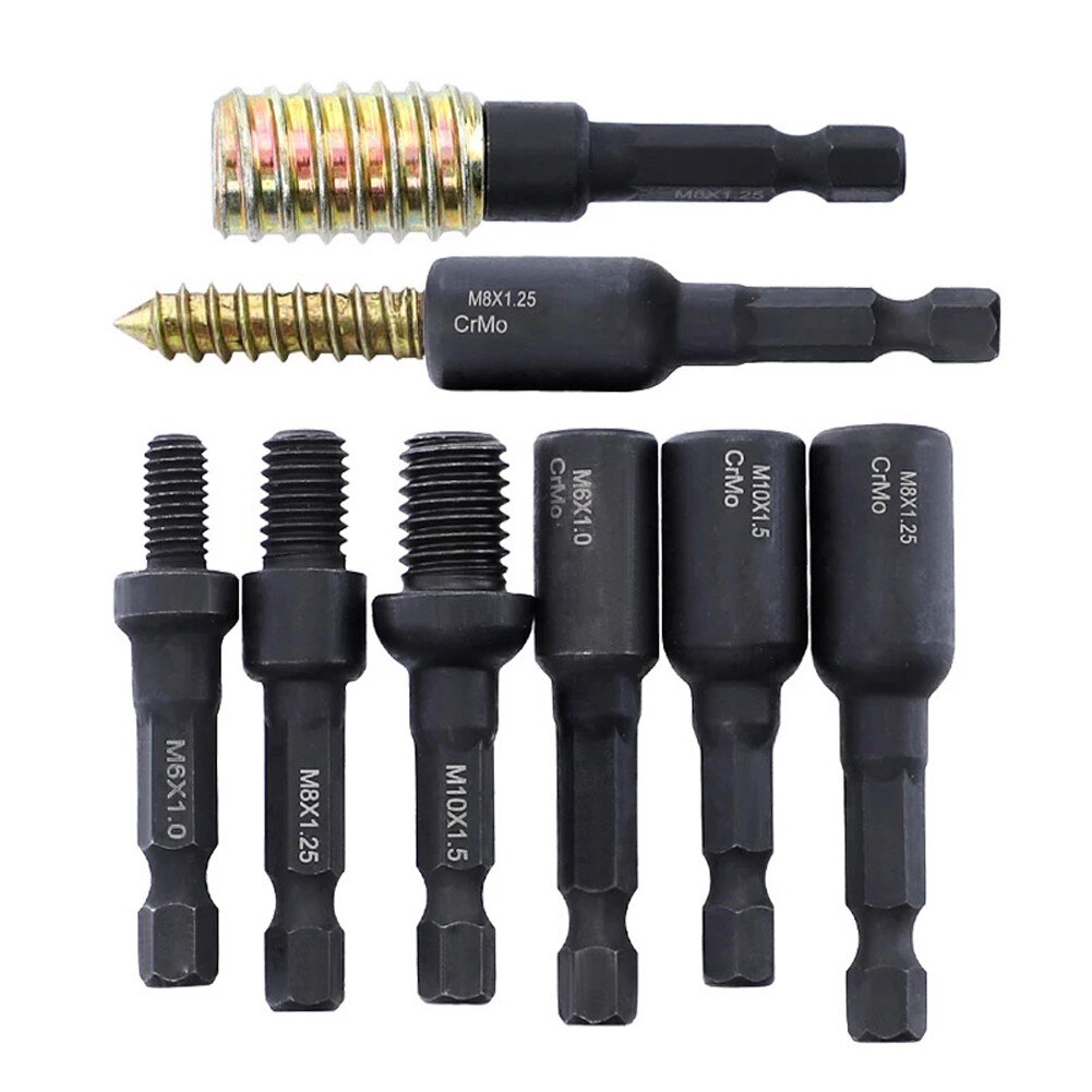 1Pcs Zelftappende M6 Socket Adapter 1/4 Inch Hex Shank Power Boor Gereedschap 6-10Mm Geschikt voor Algemene Hand Elektrische Boormachines